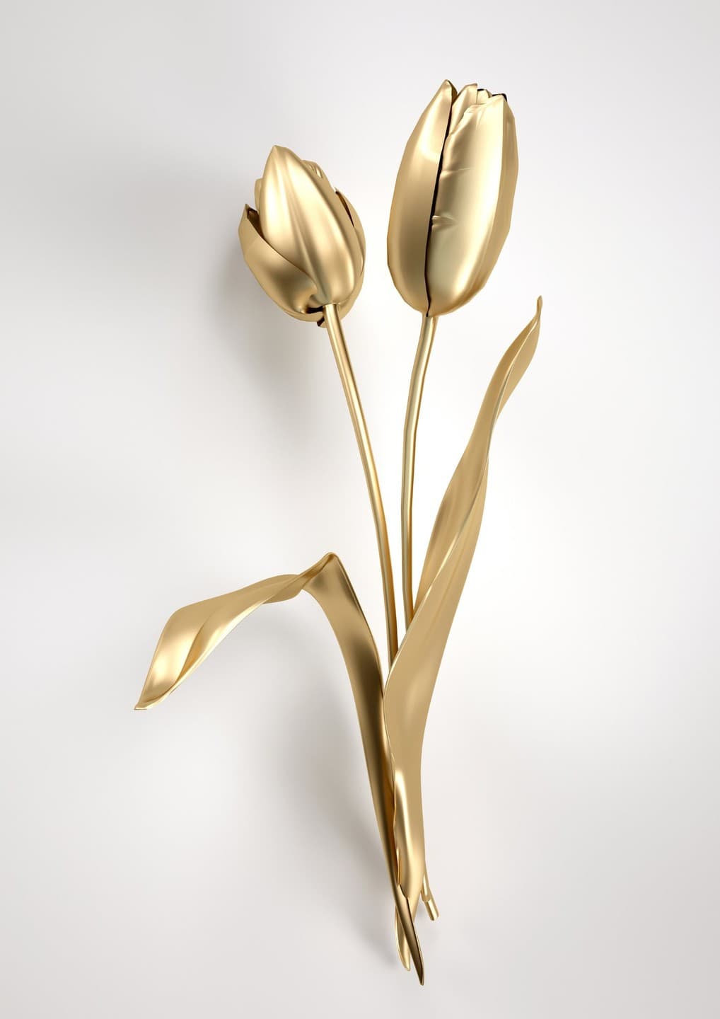 Tulipas Douradas Minimalistas | Coleção Branco e Dourado